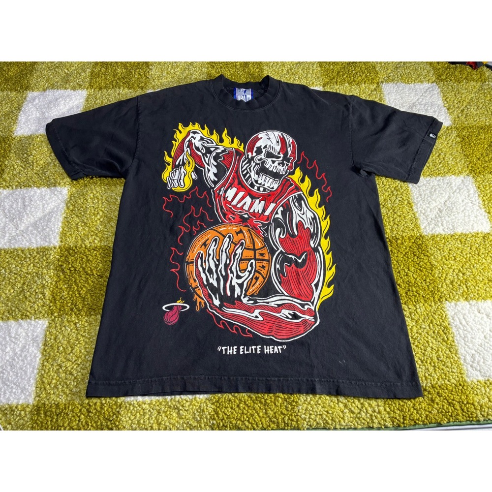 Warren Lotas Miami Heat NBA The Elite Heat T-Shirt Black Mens‎ Large Skeleton